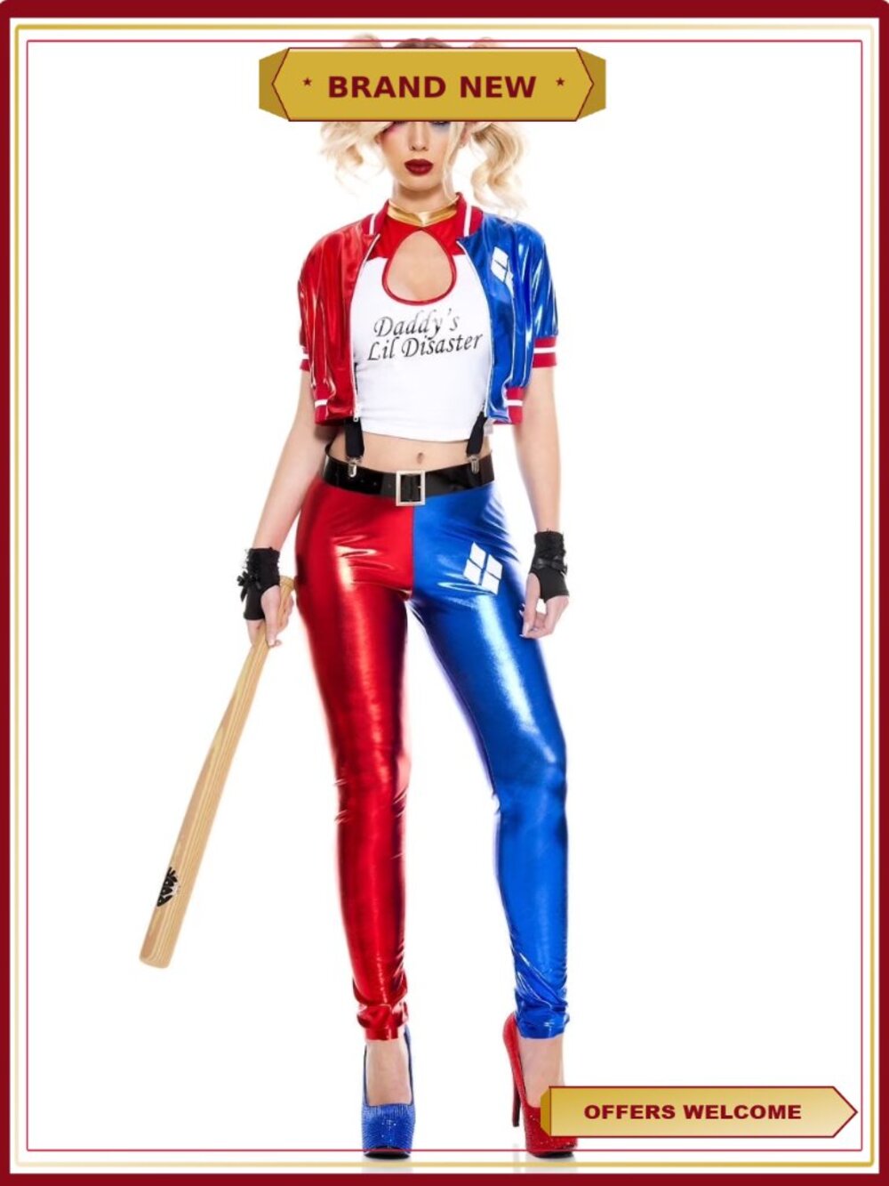 Women's Halloween Costume Set with Corset Top, Jacket & Accessories